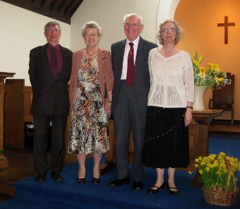 Roy and Barbara with Revd David on the left & his wife Tricia on the right