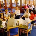 Two of the four discussion groups