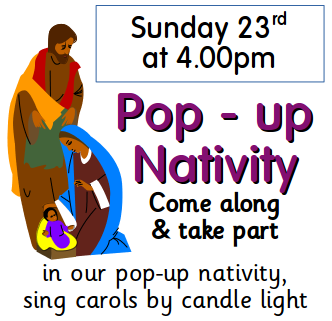 Pop up Nativity poster