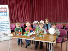 six very happy lego builders with their models