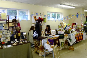 Stalls inside thr Sherwood Hall