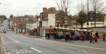 Walking past "The Chestnut Tree"