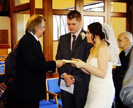 Our 'Authorised Person' presenting the wedding certificate.